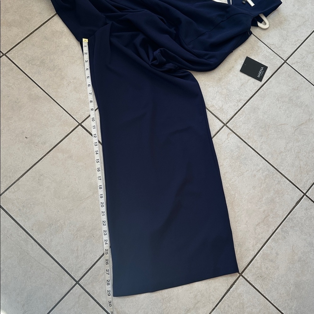 MARINA Y2K, Minimalist Feminine, Sexy Navy Blue Jumpsuit, NWT Sz 14 - Picture 16 of 17